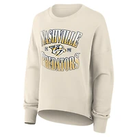 Women's Fanatics Cream Nashville Predators Oversized Slice Pullover Sweatshirt