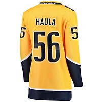 Maillot de joueur échappé à domicile des Predators Nashville, Erik Haula, fanatiques féminines, couleur or