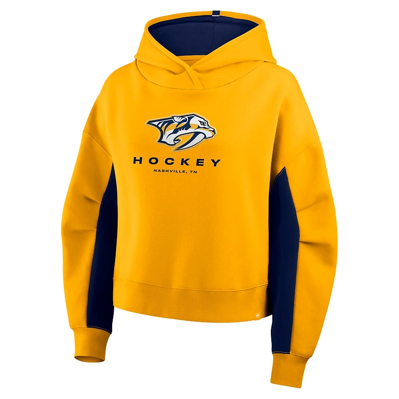 Women's Fanatics Gold Nashville Predators Back Check Boxy Hoodie