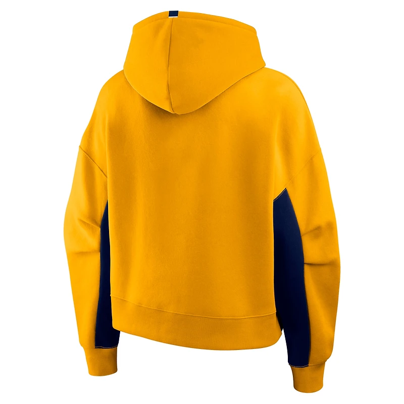 Women's Fanatics Gold Nashville Predators Back Check Boxy Hoodie
