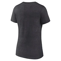 Women's Fanatics Heather Charcoal Nashville Predators Authentic Pro Primary V-Neck T-Shirt