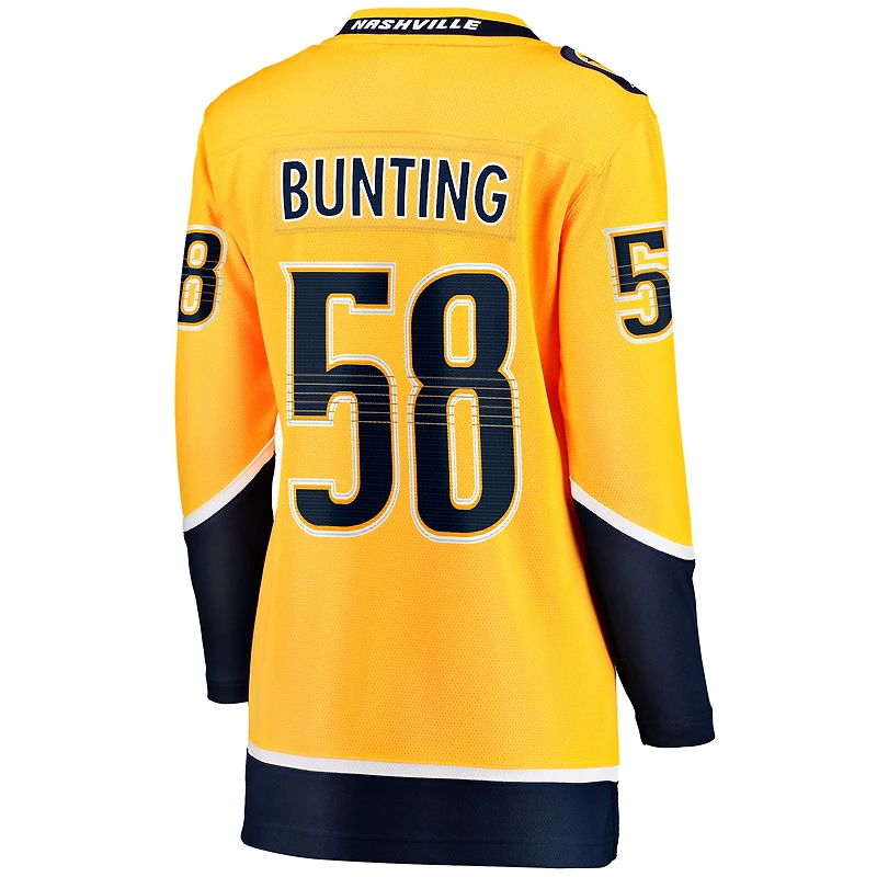 Women's Fanatics Michael Bunting Gold Nashville Predators Home Breakaway Player Jersey