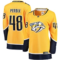 Maillot Nick Perbix Gold des Predators de Nashville pour femmes
