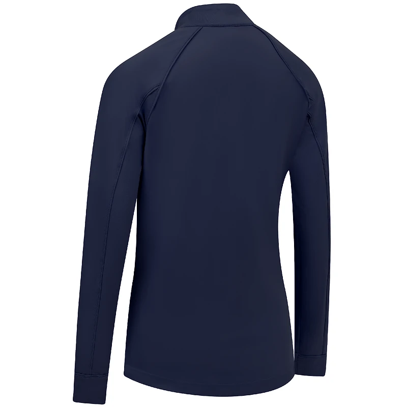 Women's Levelwear Navy Nashville Predators Kinetic Insignia Core Raglan Quarter-Zip Top