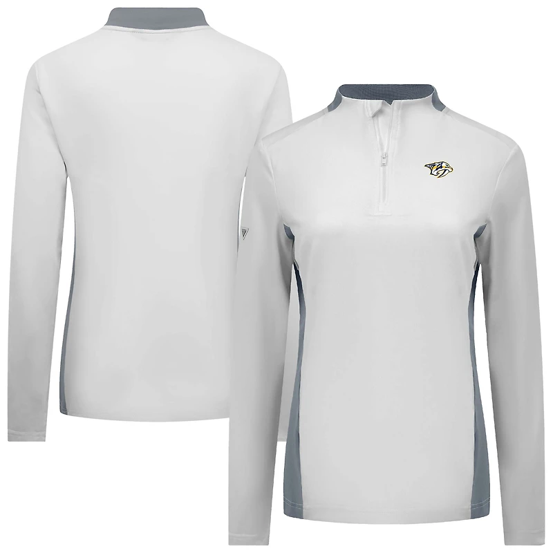 Haut à glissière quart de tour Moxie Insignia Core pour femme des Predators Nashville Levelwear blanc