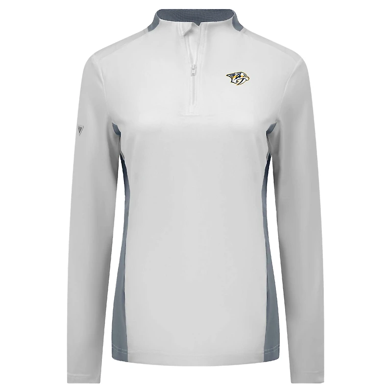 Haut à glissière quart de tour Moxie Insignia Core pour femme des Predators Nashville Levelwear blanc