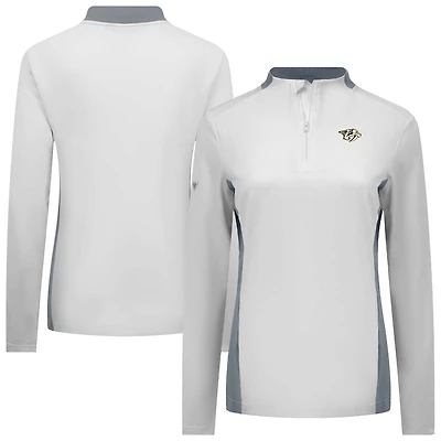 Haut à glissière quart de tour Moxie Insignia Core pour femme des Predators Nashville Levelwear blanc