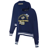 Sweat-shirt court Pro Standard bleu marine pour femme avec code régional Nashville Predators