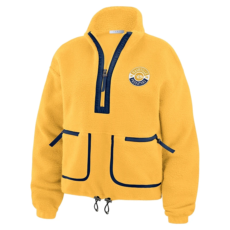 Veste polaire à demi-zip Gold Nashville Predators pour femme WEAR by Erin Andrews