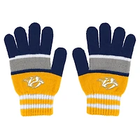 WEAR by Erin Andrews Ensemble gants et écharpe à rayures des Predators de Nashville pour femmes
