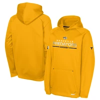 Youth Fanatics Gold Nashville Predators Authentic Pro Rink Raglan Hoodie
