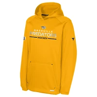 Youth Fanatics Gold Nashville Predators Authentic Pro Rink Raglan Hoodie