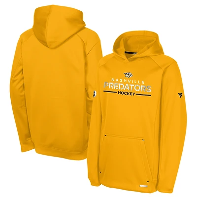 Sweat à capuche raglan authentique Pro Rink des Predators de Nashville Gold Youth Fanatics