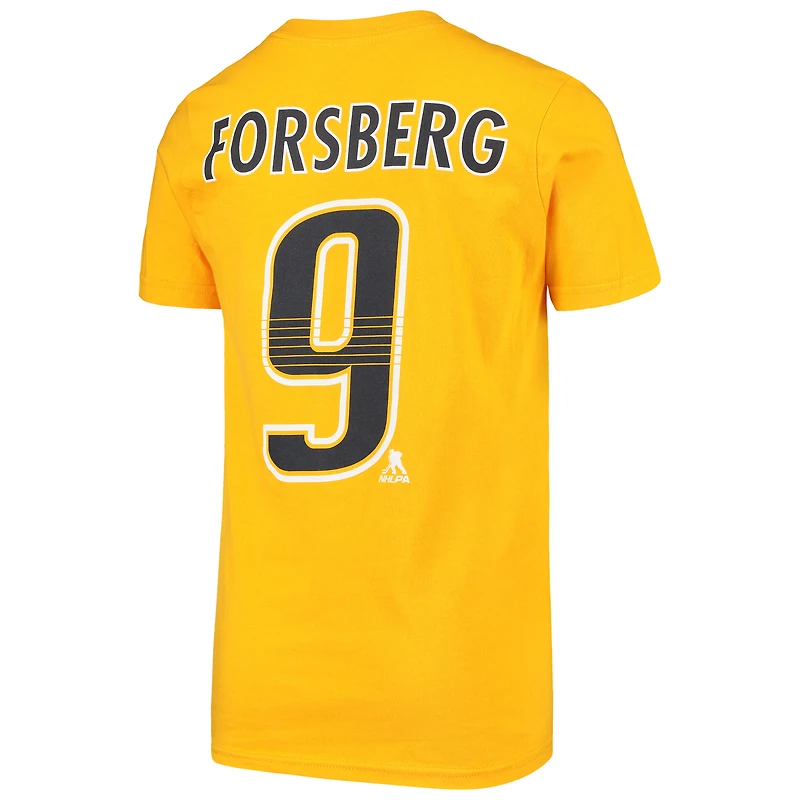 T-shirt jeunesse Filip Forsberg Gold Nashville Predators avec nom et numéro du joueur