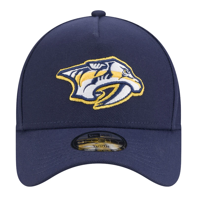 Casquette ajustable New Era Navy Nashville Predators 9FORTY pour jeunes