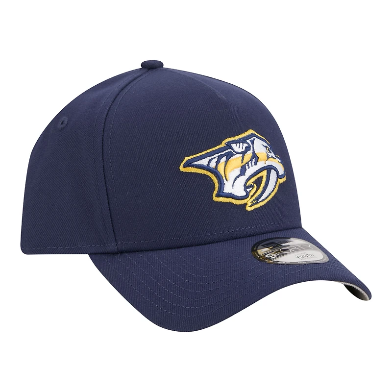 Casquette ajustable New Era Navy Nashville Predators 9FORTY pour jeunes