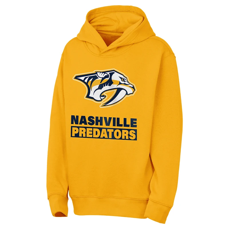 Youth Outerstuff  Gold Nashville Predators Back to Basics Hoodie
