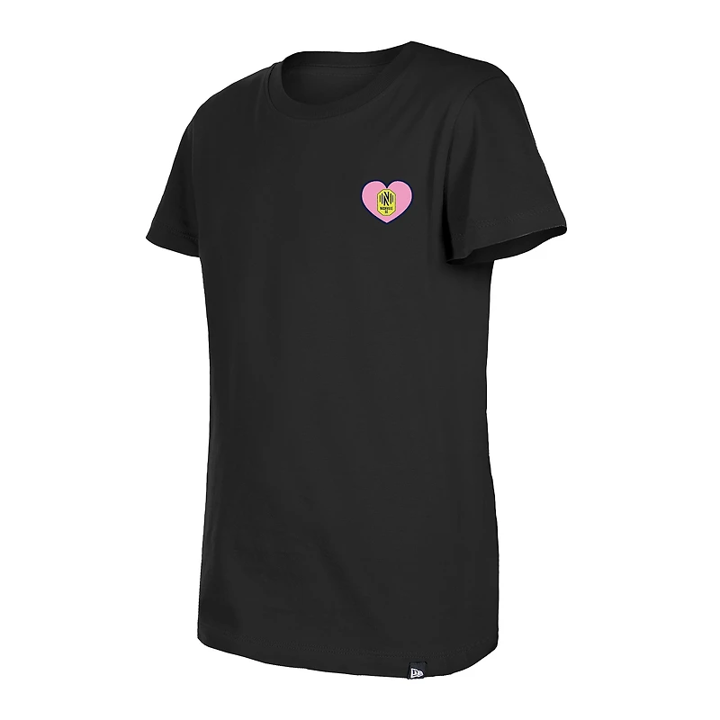 T-shirt à bulles Nashville SC Bubble Heart pour filles New Era noir