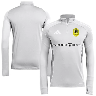 Haut d'entraînement à manches longues et quart de zip adidas Silver Nashville SC 2025 AEROREADY pour homme