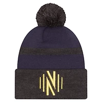 Men's New Era  Navy Nashville SC 2025 Kickoff Cuffed Knit Hat with Pom