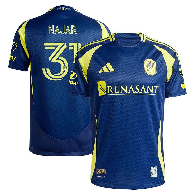 Men's adidas Andy Najar Navy Nashville SC 2025 The Heart of Kit On-Field Authentic Jersey