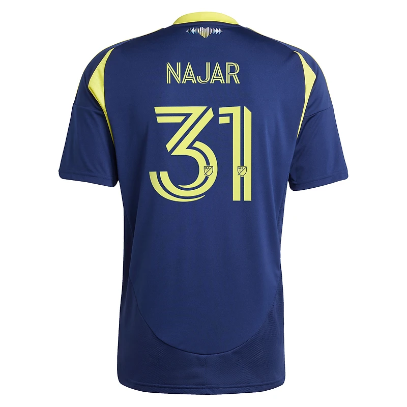 Maillot réplique adidas Andy Najar bleu marine Nashville SC 2025 « Le Cœur de Nashville » pour homme