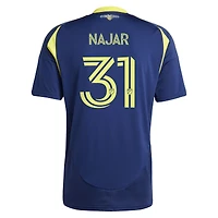 Maillot réplique adidas Andy Najar bleu marine Nashville SC 2025 « Le Cœur de Nashville » pour homme