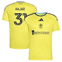 Men's adidas Andy Najar Yellow Nashville SC 2026 The Reverb Kit Replica Jersey