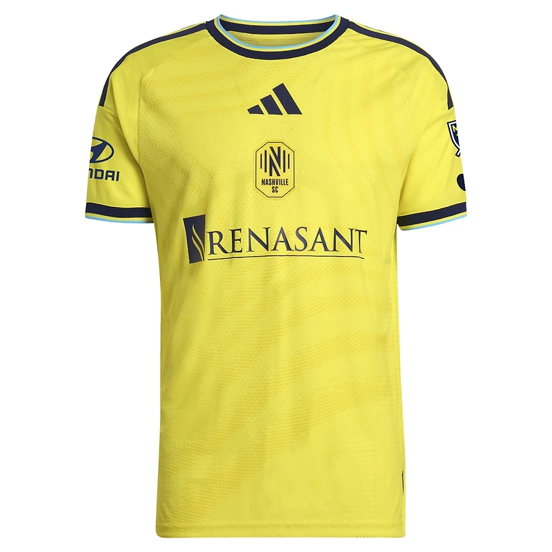 Men's adidas Cristian Espinoza Yellow Nashville SC 2026 The Reverb Kit On-Field Authentic Patch Jersey