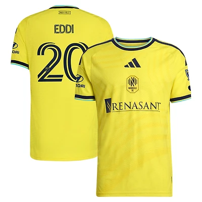 Men's adidas Edvard Tagseth Yellow Nashville SC 2026 The Reverb Kit On-Field Authentic Patch Jersey