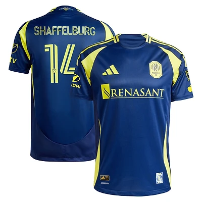 Maillot de joueur authentique adidas Jacob Shaffelburg bleu marine Nashville SC 2025 The Heart Of Kit pour homme