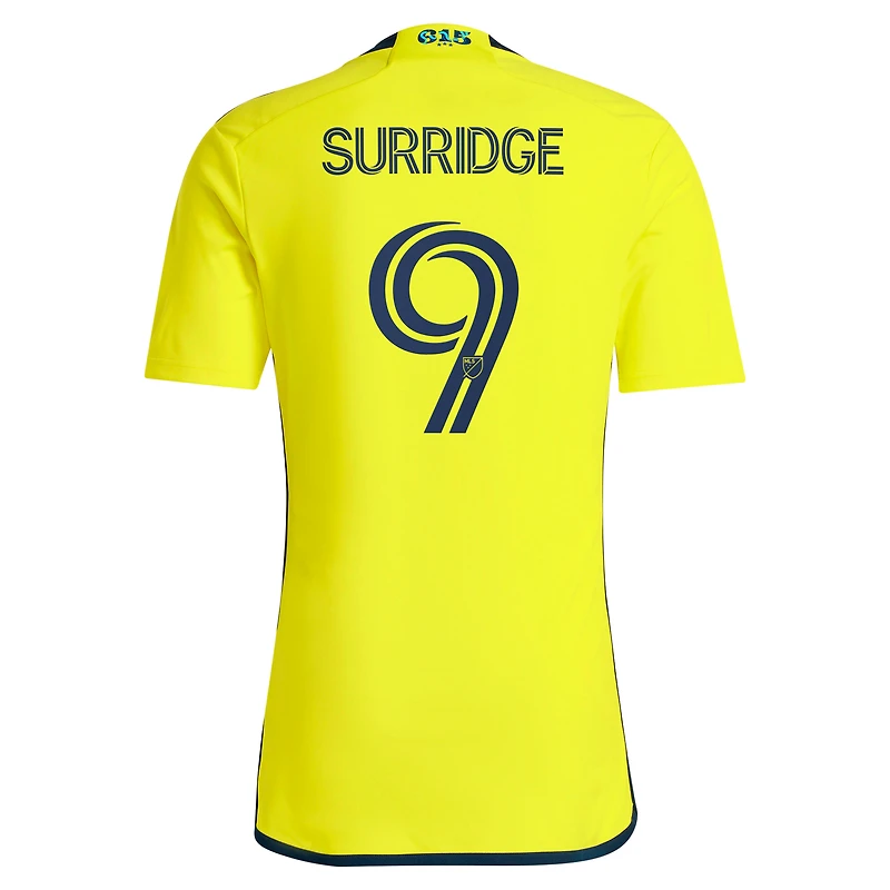 Maillot de joueur adidas Sam Surridge Nashville SC 2024 The 615 Kit Replica pour homme, jaune