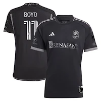 Maillot de joueur authentique pour homme adidas Tyler Boyd noir Nashville SC 2024 avec kit
