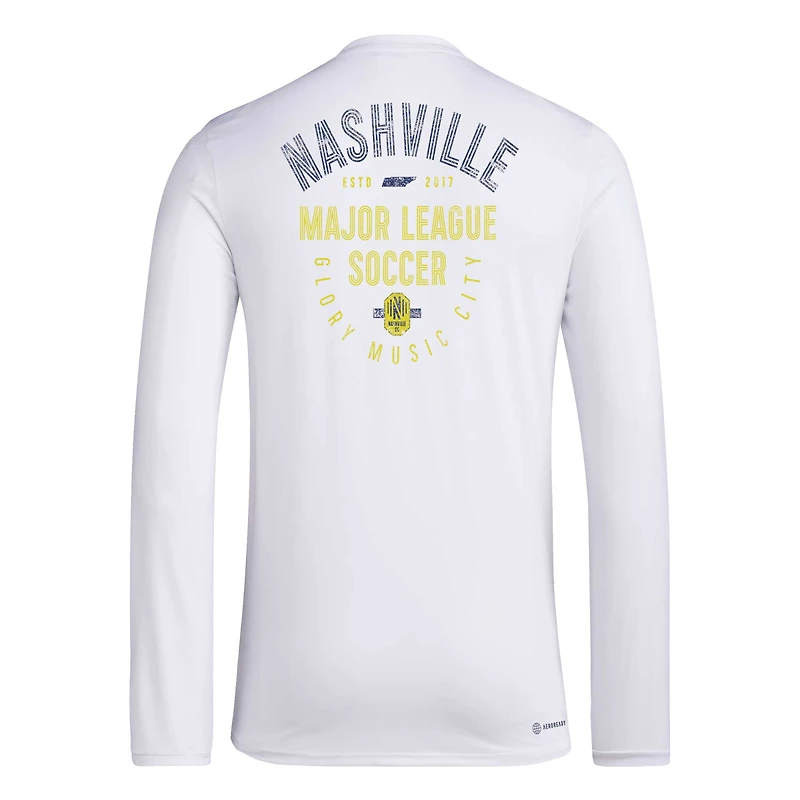 Men's adidas White Nashville SC Local Stoic Long Sleeve T-Shirt