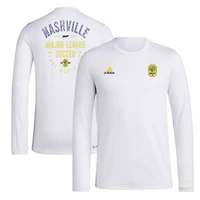 Men's adidas White Nashville SC Local Stoic Long Sleeve T-Shirt