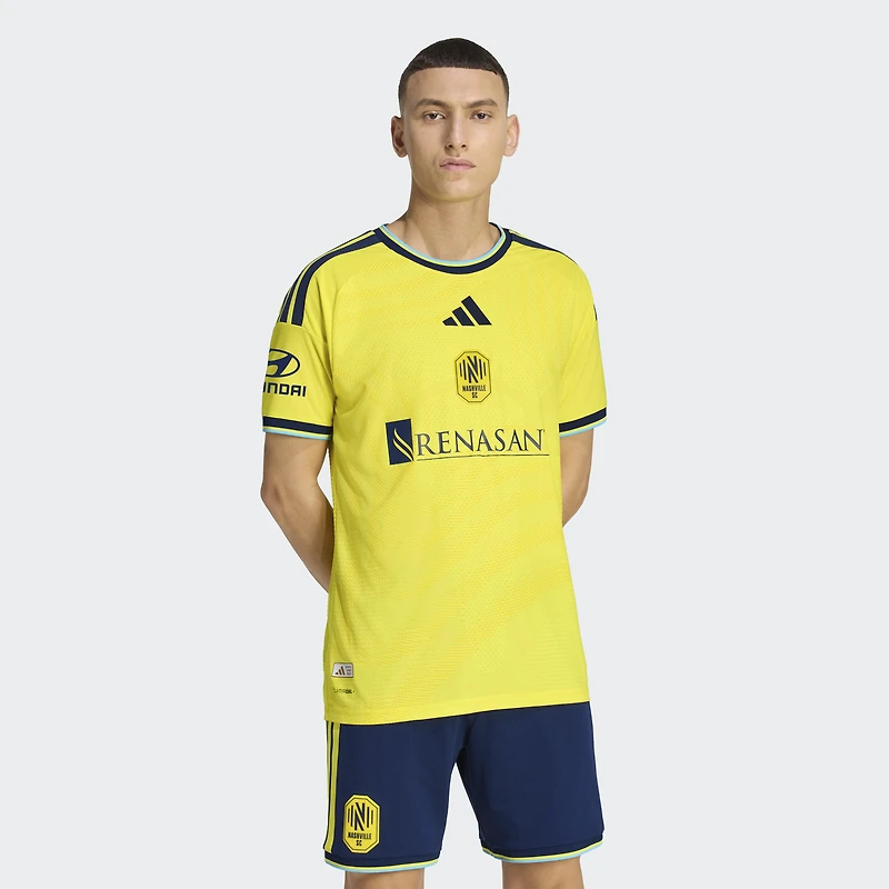 Men's adidas Yellow Nashville SC 2026 The Reverb Kit On-Field Authentic Patch Jersey