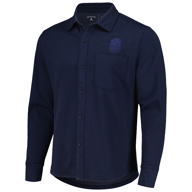 Men's Antigua Navy Nashville SC Streamer Diamond Button-Up Shacket