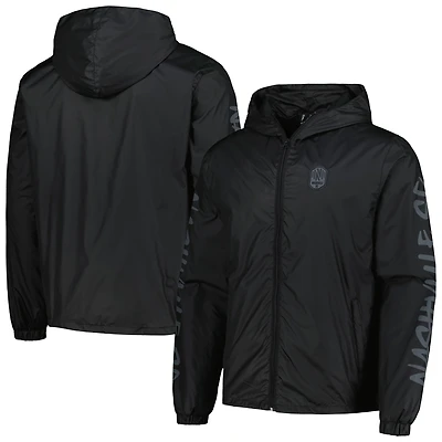 Men's Black Nashville SC Graffiti Full-Zip Hoodie Windbreaker Jacket