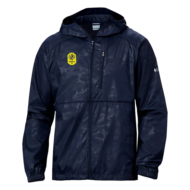 Coupe-vent entièrement zippé Columbia Nashville SC Camo Flash Forward pour homme, bleu marine
