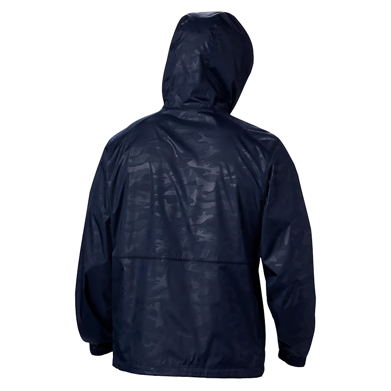 Coupe-vent entièrement zippé Columbia Nashville SC Camo Flash Forward pour homme, bleu marine