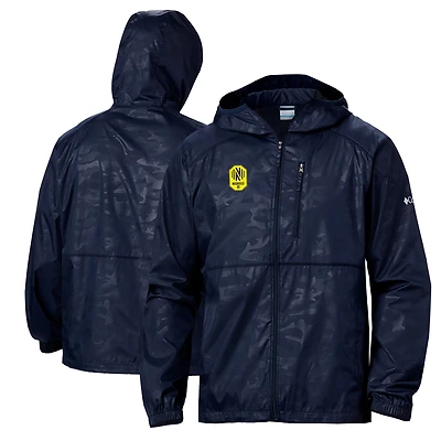 Coupe-vent entièrement zippé Columbia Nashville SC Camo Flash Forward pour homme, bleu marine