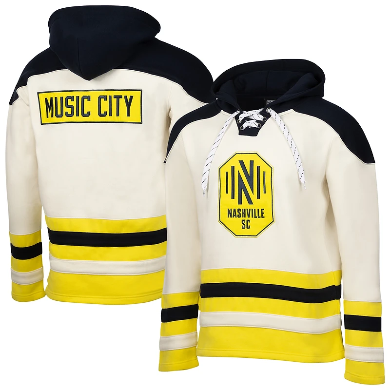Men's Cream Nashville SC  Jersey Hook Hockey Pullover Hoodie