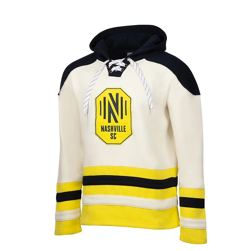 Men's Cream Nashville SC  Jersey Hook Hockey Pullover Hoodie
