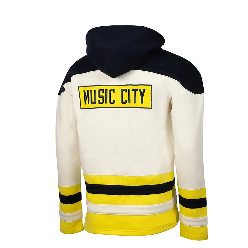 Men's Cream Nashville SC  Jersey Hook Hockey Pullover Hoodie
