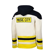 Men's Cream Nashville SC  Jersey Hook Hockey Pullover Hoodie
