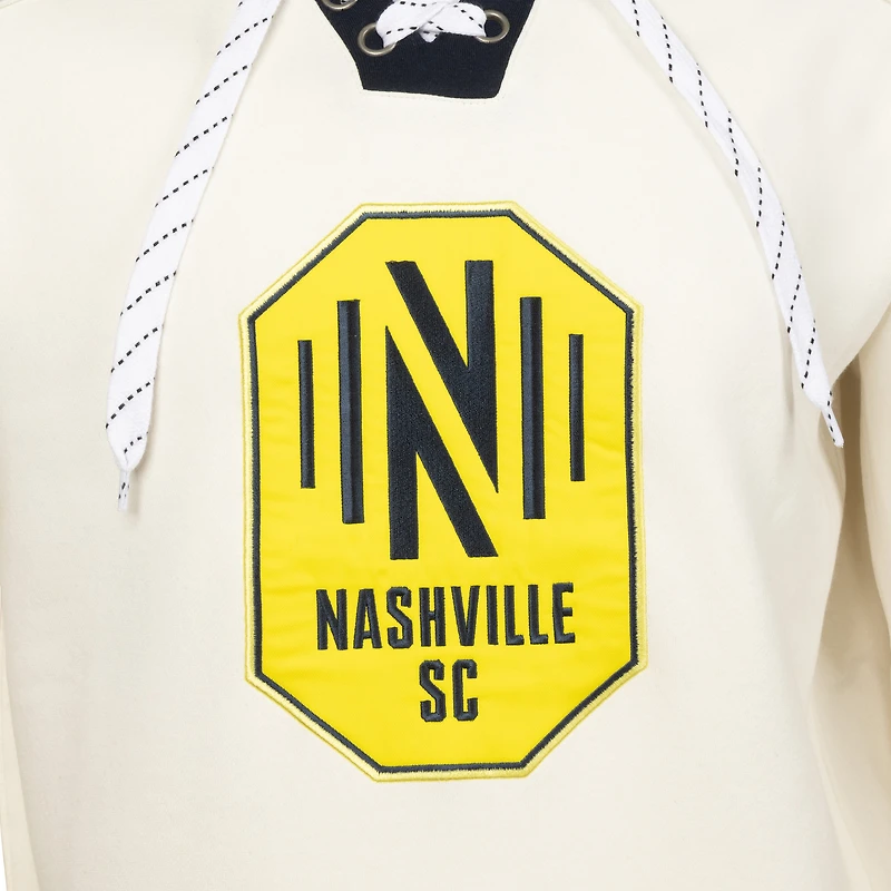 Men's Cream Nashville SC  Jersey Hook Hockey Pullover Hoodie