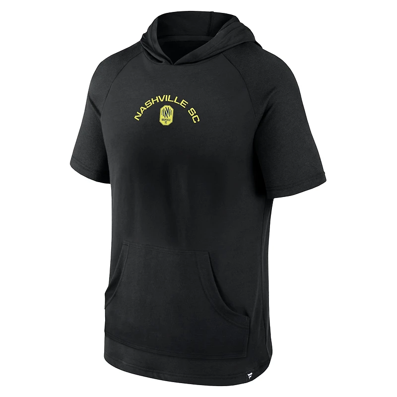 Men's Fanatics Black Nashville SC Match Raglan Short Sleeve Pullover Hoodie