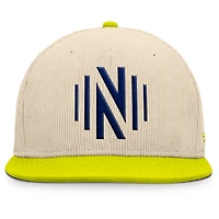Casquette snapback en velours côtelé Nashville SC Tempo pour homme, couleur crème Fanatics