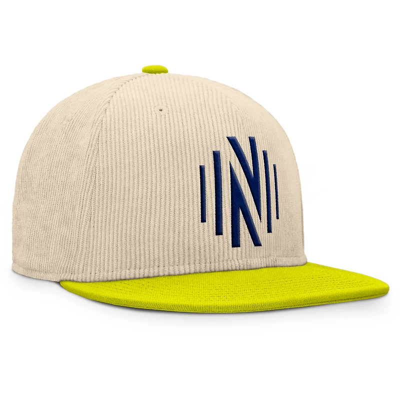 Casquette snapback en velours côtelé Nashville SC Tempo pour homme, couleur crème Fanatics