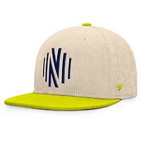 Casquette snapback en velours côtelé Nashville SC Tempo pour homme, couleur crème Fanatics